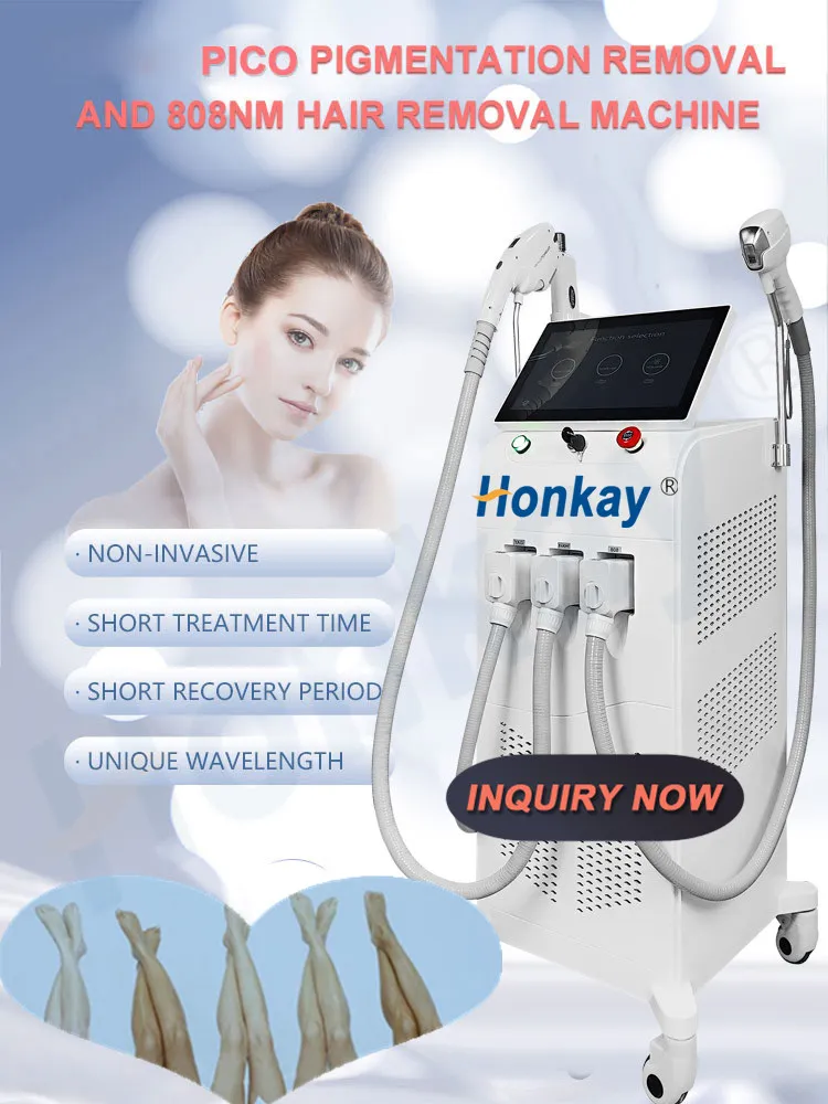 Aesthetic Salon Use 3 In 1 Fast Ipl Laser Hair Removal and Nd Yag Laser Tattoo Removal 808nm Diode Laser Permanent Hair Removal Machine Ipl laser nd yag laser 808nm diode laser hair removal machine - Honkay tattoo removal machine,ipl laser hair removal,nd yag laser,hair removal device,hair removal