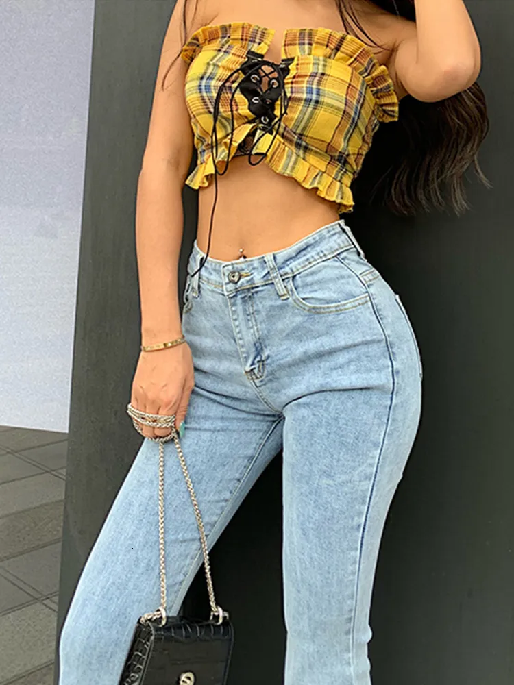 Vintage High Waist Flare Jeans And Denim Pants For Women