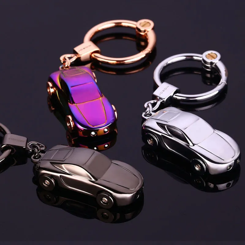 Chaveiros Lanyards Top Car Key Chains Men Women Brand Shape With lights High Quality Holder Metal Keychain Ring Gift Jewelry K17385 230710