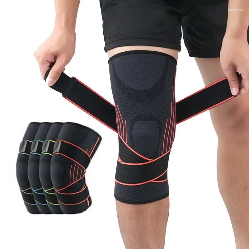 Ochraniacze na kolana 1 szt. Elastyczne paski orteza kompresyjna wsparcie koszykówka piłka nożna Fitness Sport Pad kolarstwo bieganie Kneepad Sleeve