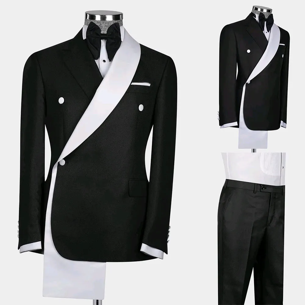 Esmoquin de boda de nuevo diseño, conjunto de traje de hombre de color combinado para fiesta de negocios, ropa de fiesta de graduación de dos piezas