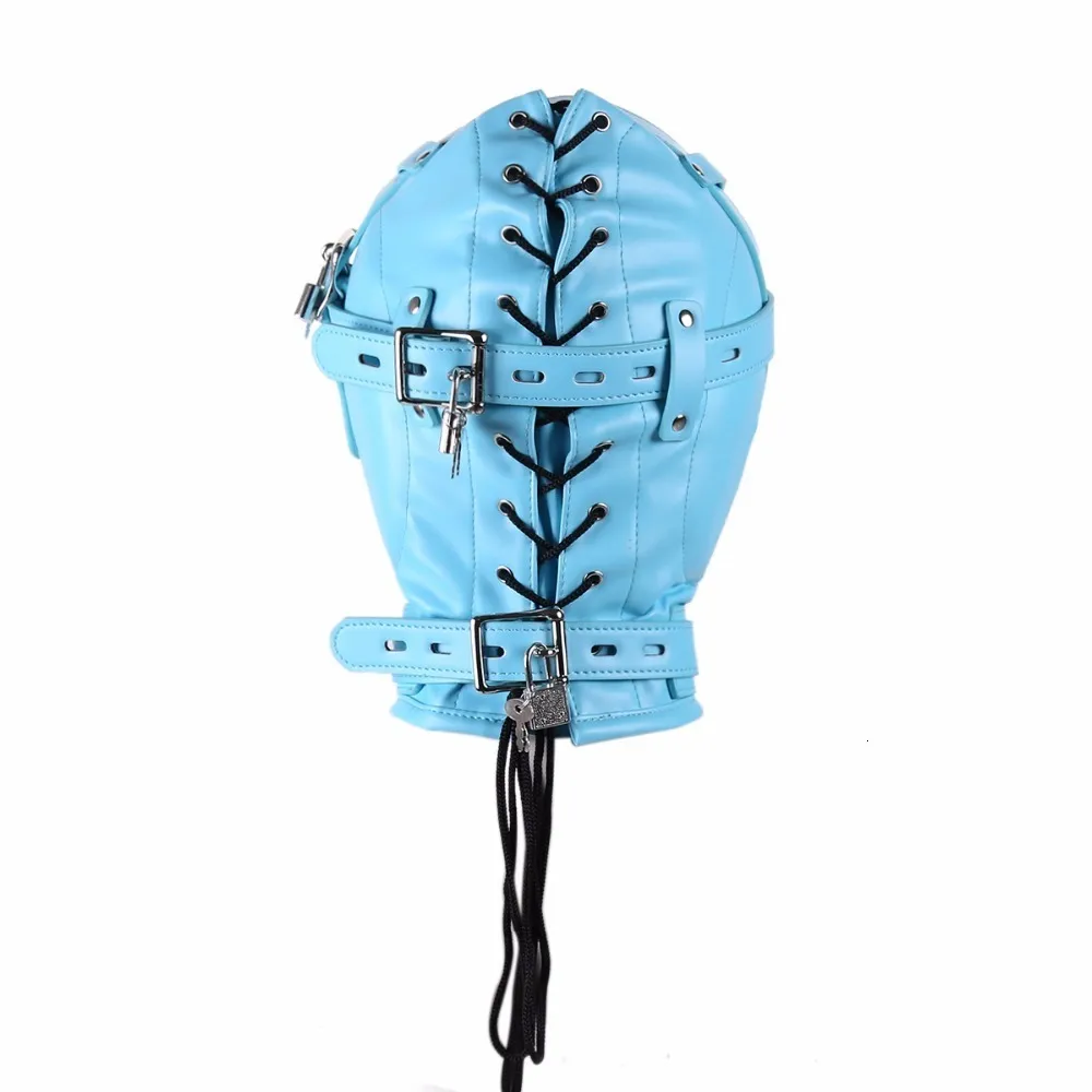 Juguetes sexuales para parejas BDSM Bondage Máscaras completas Privación sensorial Gimp SM Cuero acolchado Esclavo Juego de rol Capucha W_voghion.com