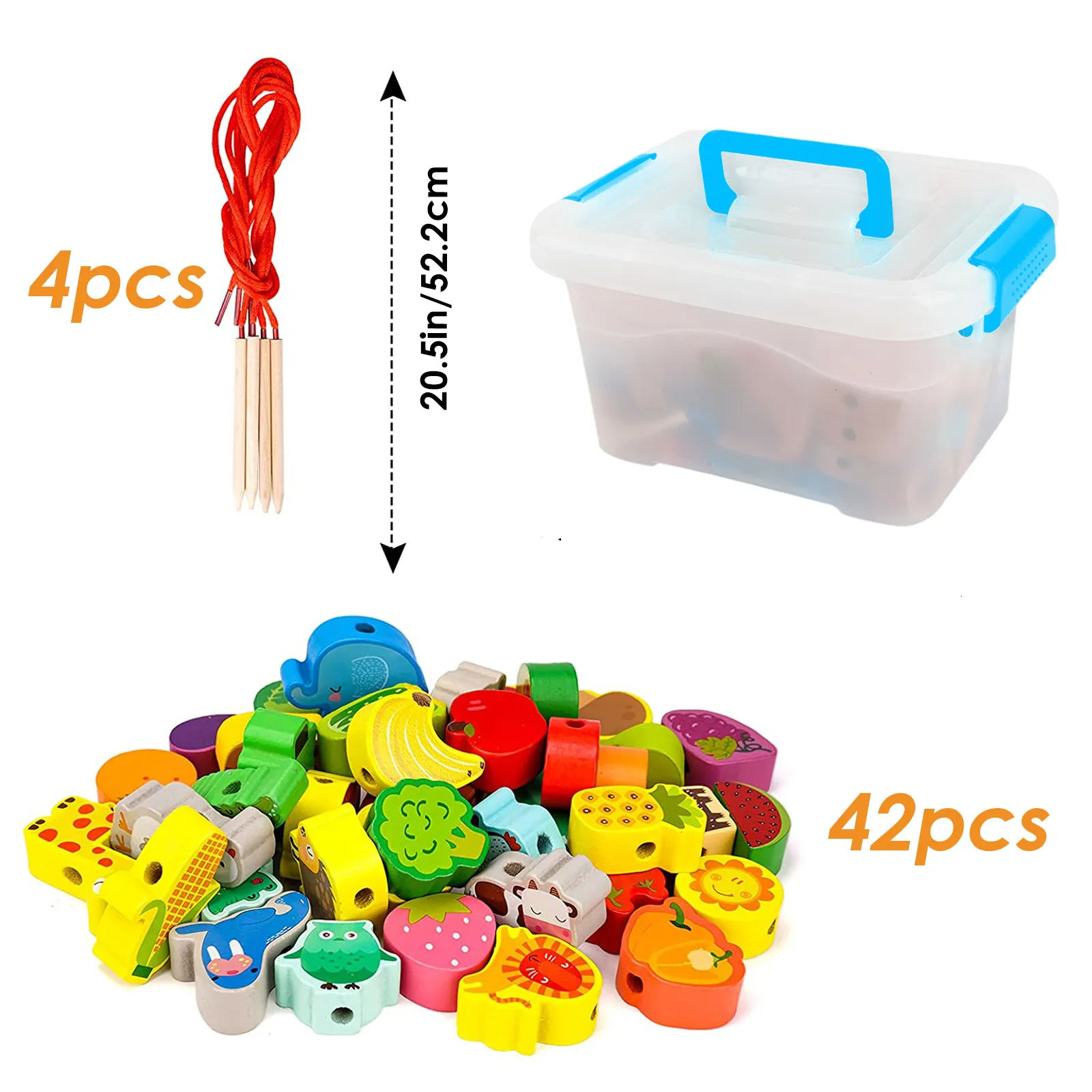 BMTOYS Wooden Animals Fruits Vegetables String Threading Beads Montessori Toddler Preschool Activities Lacing Toys For Toddlers 2 3 4 5 Year Old Boys Girls - View #9