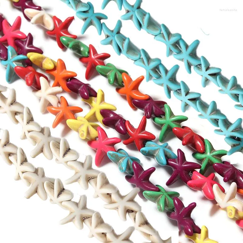 Beads SAUVOO 13x13mm Starfish Loose Spacer Colored Blue White Turquoises Seed For DIY Jewelry Making