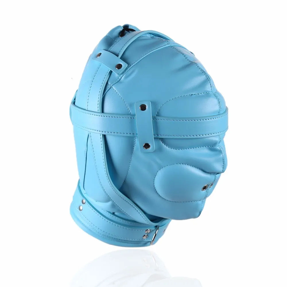 Juguetes sexuales para parejas BDSM Bondage Máscaras completas Privación sensorial Gimp SM Cuero acolchado Esclavo Juego de rol Capucha W_voghion.com