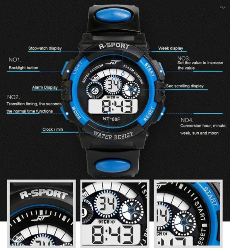 Montres-bracelets de luxe montre de Sport numérique pour hommes chronographe horloge mode grand cadran montres-bracelets homme Reloj Hombre