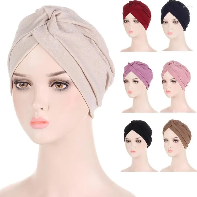 Vêtements ethniques Turban plissé chimio casquette femmes musulman Hijab casquettes intérieures Bonnet chapeau perte de cheveux Cancer chapeaux chapeaux foulard islamique