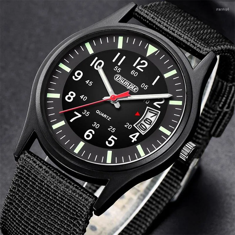 Montres-bracelets Reloj Hombre 2023 Mode Hommes Nylon Montres De Luxe Hommes Armée Militaire Montre À Quartz Calendrier Date Montre-Bracelet Relogio Masculino