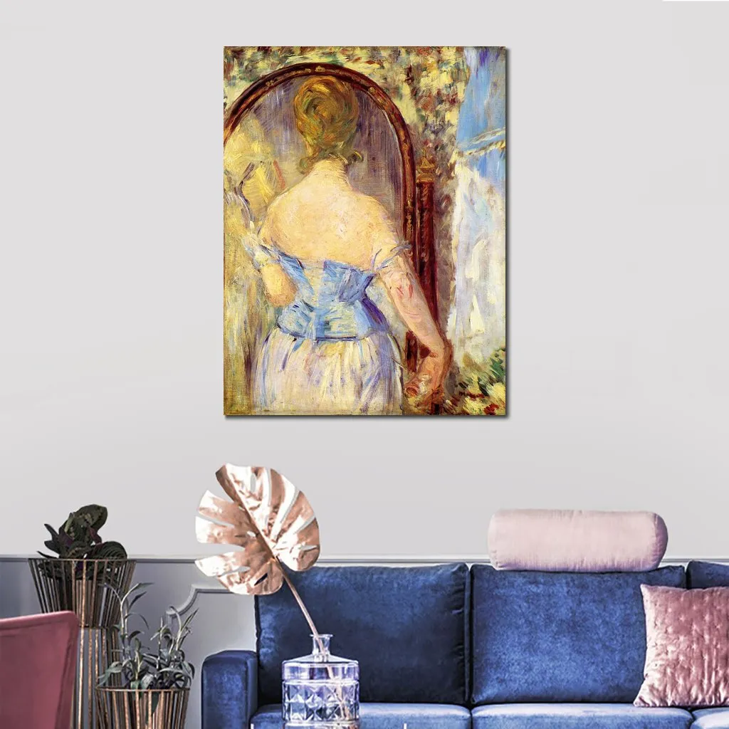 Modern Figurative Canvas Wall Art Woman Before A Mirror Edouard Manet Paintings Handmade High Quality