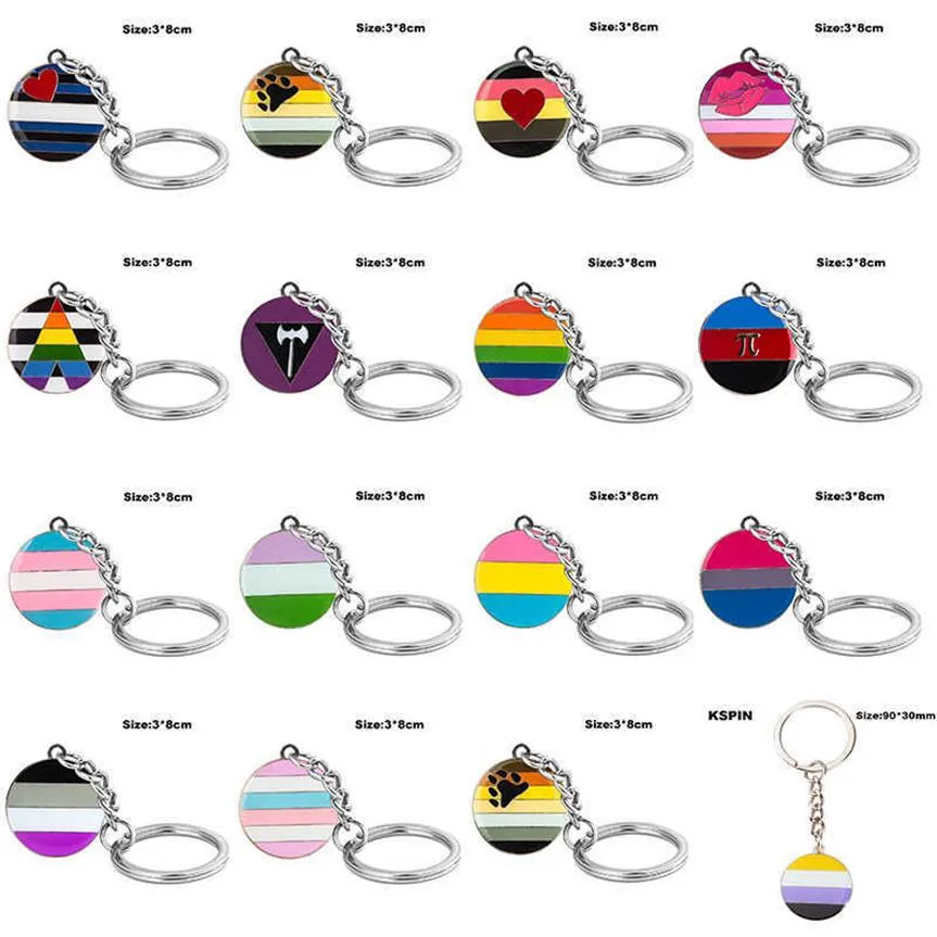 LGBT Pride Key Ring Transgender Gender Fluid Aromantic Genderqueer Pansexual Bisexual Asexual Nonbinary Lipstick Lesbian218E