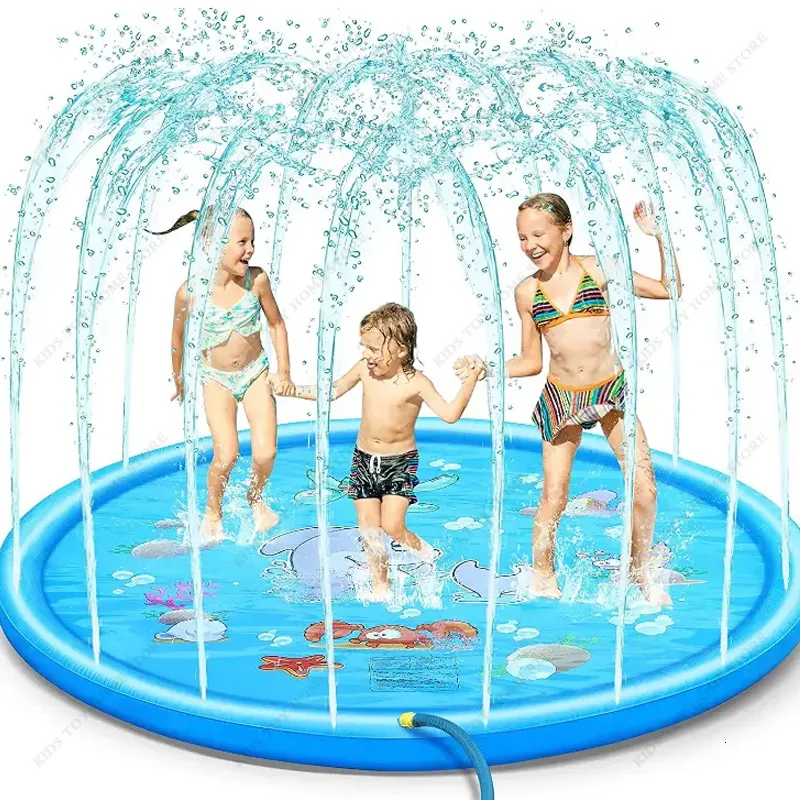 Piasek zagraj w wodę zabawa Splash Pad zraszacz dla dzieci mata zabawki na zewnątrz nadmuchiwane chłopcy dziewczęta dzieci na zewnątrz basen przydomowy 230711