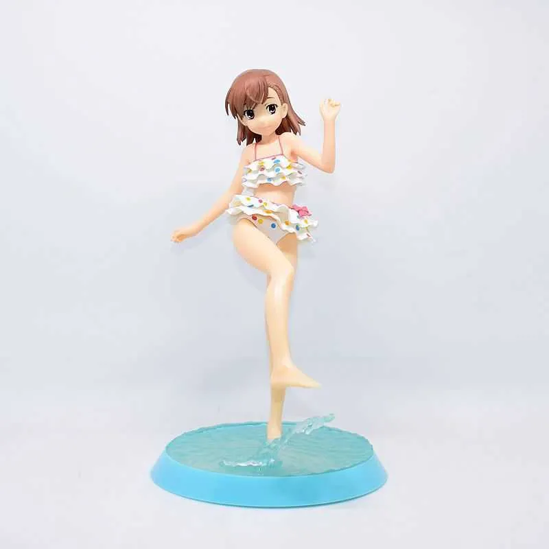Action Toy Figures 23cm Anime Bild 4-avlar Mikoto Misaka Beach Side Action Figur Collection Model Doll Toys