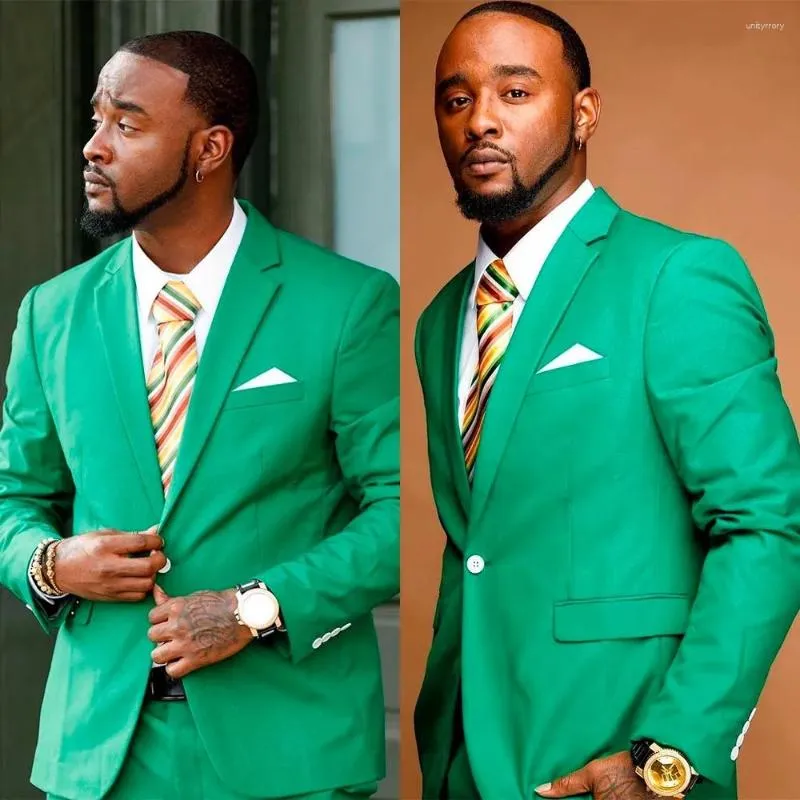 Мужские костюмы моды зеленые мужчины свадебные смокинги Slim Fit Mens Pats
