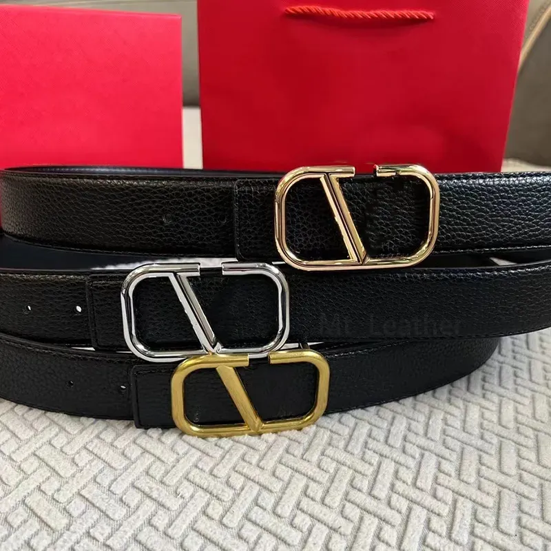 Designer Women Leather Belt For Woman Beltes Waistband 105-125cm Man Golden Silver Bronze Buckle Belts Lady Grain Waistbands Width 3.8cm