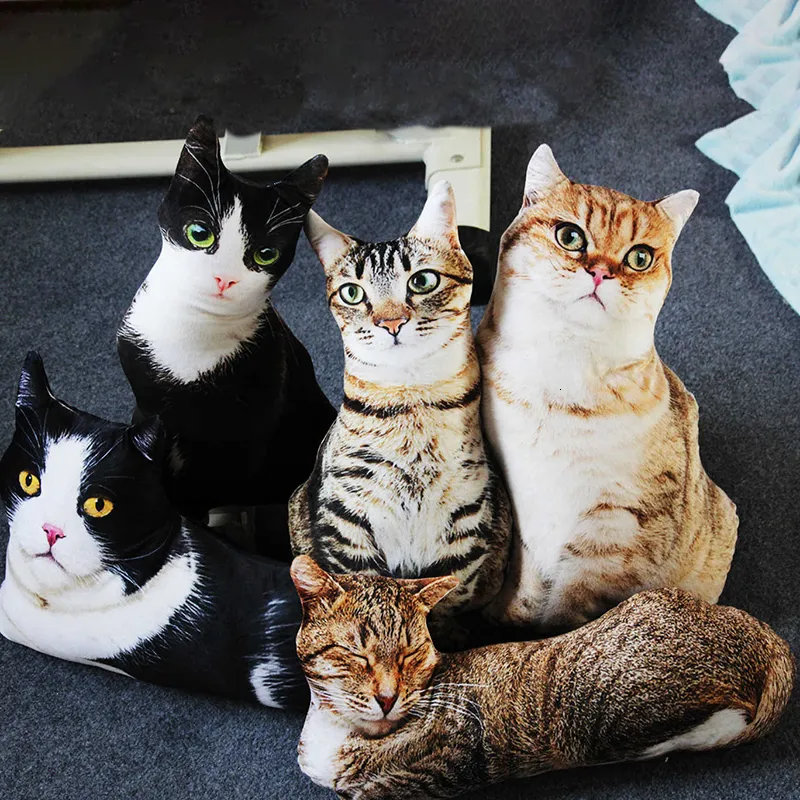 플러시 인형 50cm 생명의 플러시 고양이 베개 박제 3D 프린트 동물을위한 집 장식 선물 230711