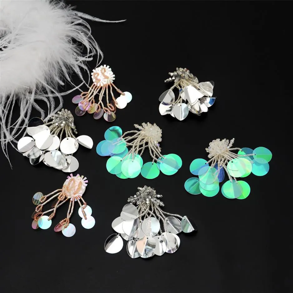 20200816 Handmade nail bead wedding dress tassel Sequin cloth paste clothing accessories corsage jewelry DIY decorative Decal233b