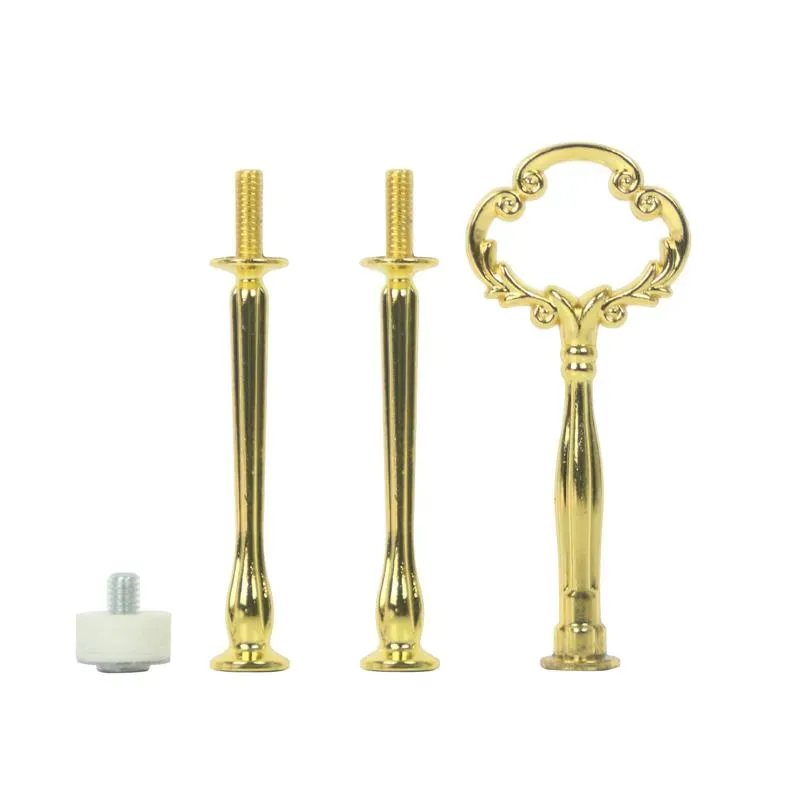 Herramienta Postre 3 Niveles Plata Oro Bronce Mini Flor Metal Boda Varilla de oro Montaje para soporte de pastel de cerámica