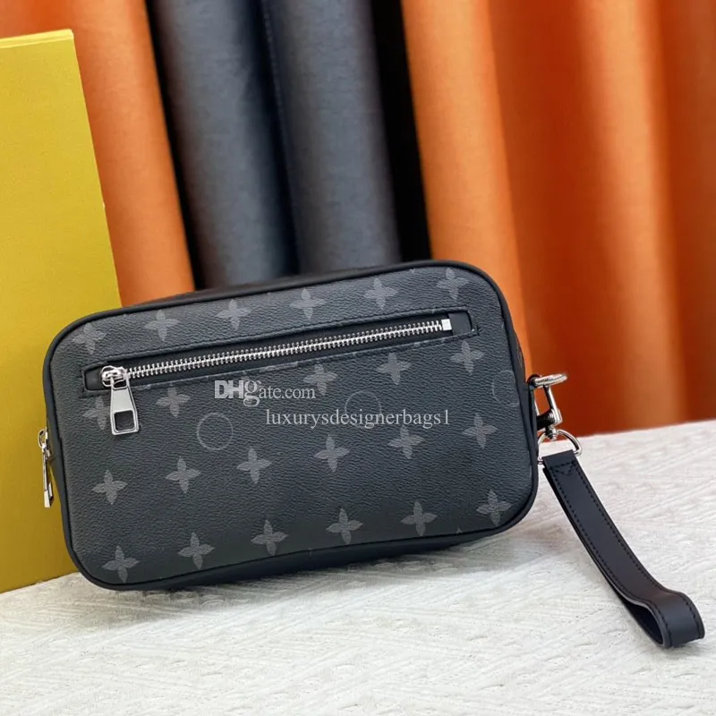대용량 휴대용 가방 남성 가죽 인쇄 가방 고품질 지갑 카드 가방 빈티지 엠보싱 가방 #41663 패션 휴대폰 가방