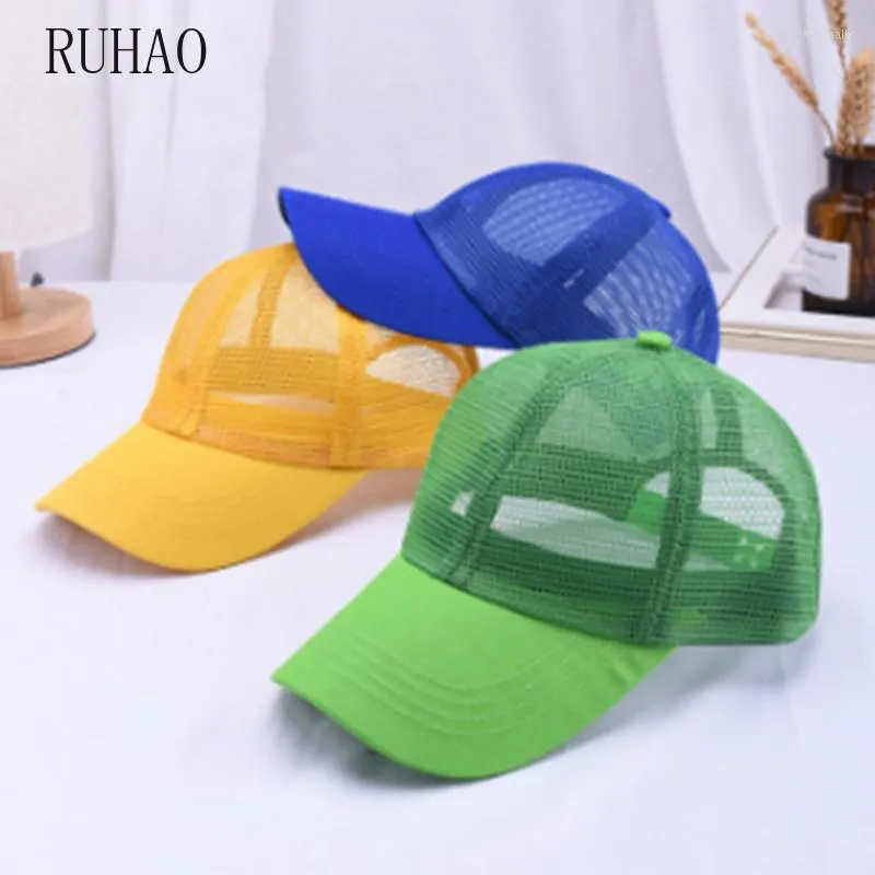 RUHAO Mens Solid Mesh Net Baseball Cap Summer Snapback Hat For