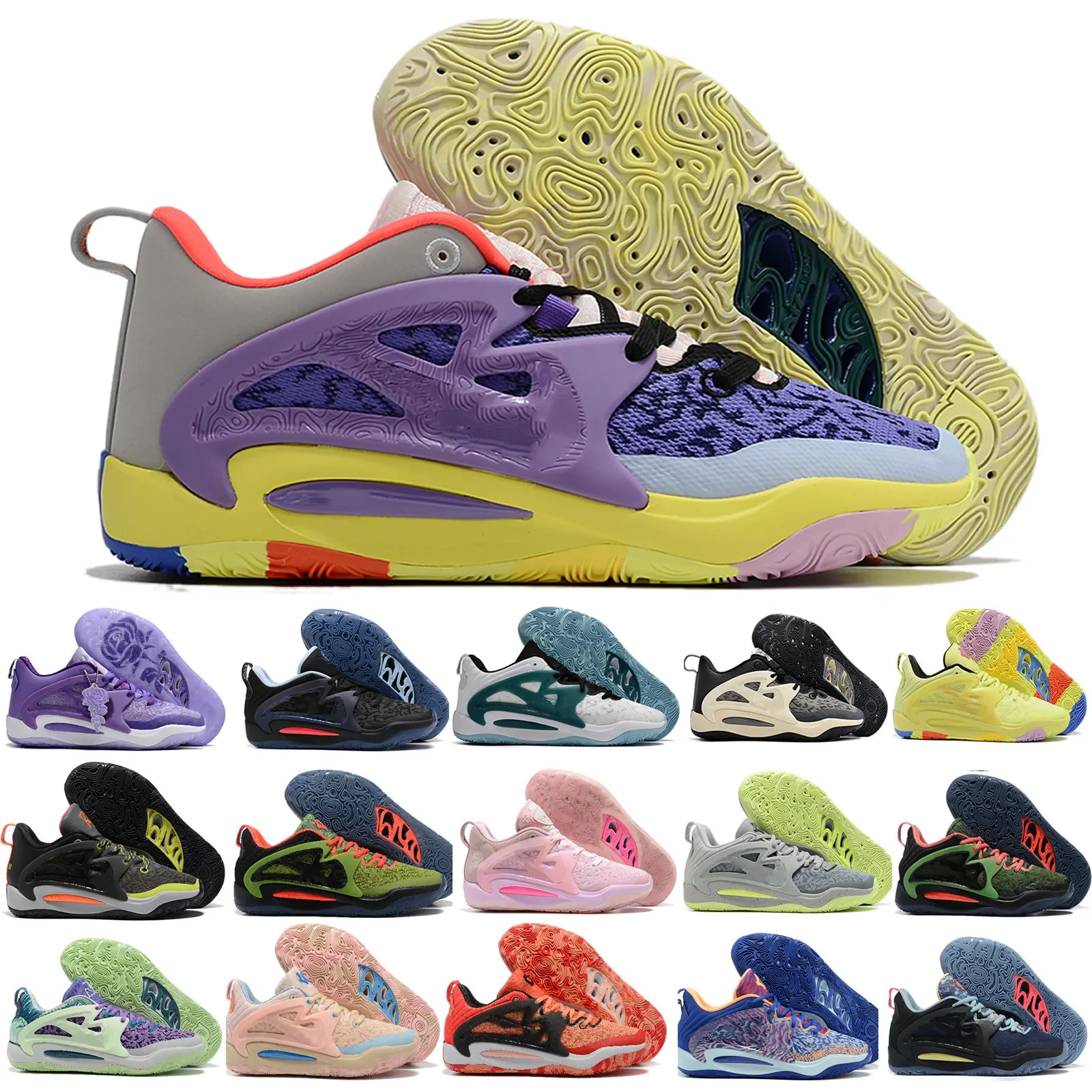 Heren KD 15 XV Durant Basketbalschoenen Twist KD15 Kevins Groen Oranje Sterren Tante Parels Roze Diep Koningsblauw 17 Letters Chinees Rood Paars Sport Trainers Outdoor Schoen