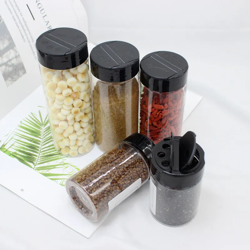 Storage Bottles Jars 10pcs Plastic Spice Jars for Salt Pepper Shaker Seasoning Bottles Butterfly Lid Design BBQ Condiment Container Kitchen Gadget 230710