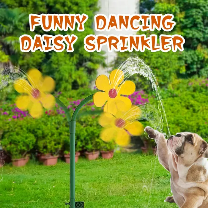 Watering Equipments Creative Garden Crazy Flower Sprinkler Dancing Sun Flower Yard Sprinklers For Watering And Kids Playing 720 Degree Rotating 230710