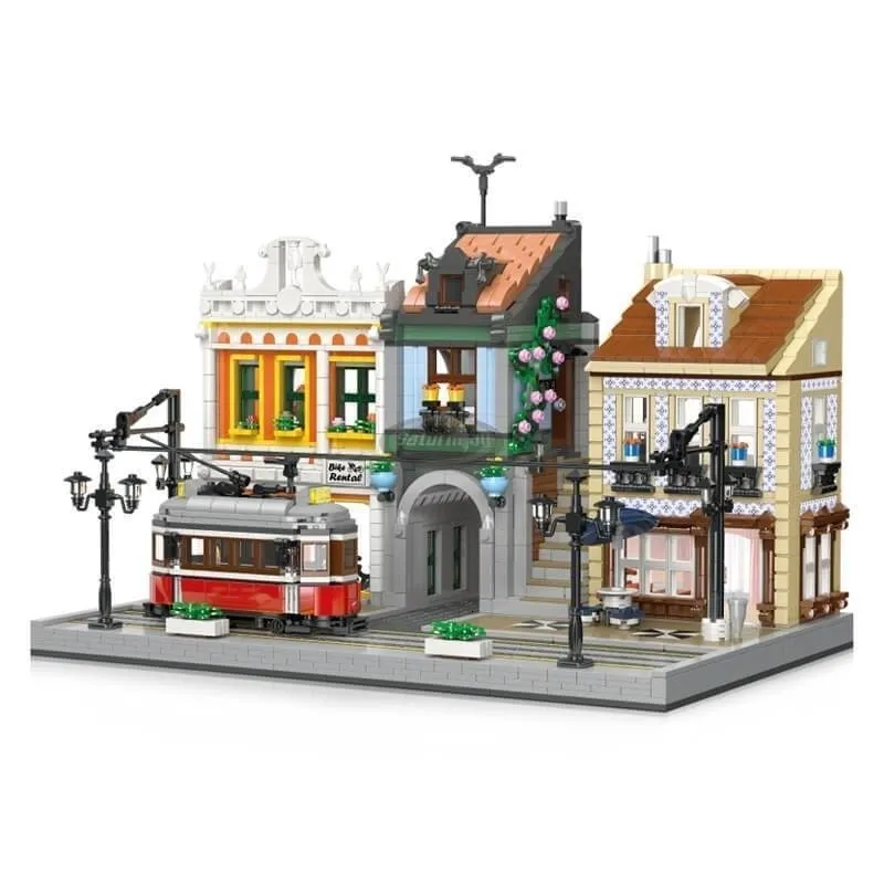 ダイキャストモデルリスボントラム東鉄道駅 MOC 89132 シティシーンビュービルディングブロックモジュラーレンガセットギフトおもちゃ 230710