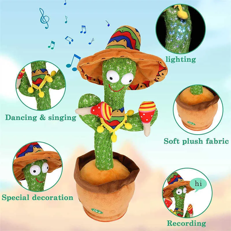 Bluetooth Tanzender Kaktus, Sprechendes Spielzeug 60/120, Singendes Lied,  Zappelnder Kaktus, Wiederholt, Was Sie Sagen, Weicher, Elektrisch  Sprechender Kaktus Aus Plüsch, L230711 Von 12,06 €