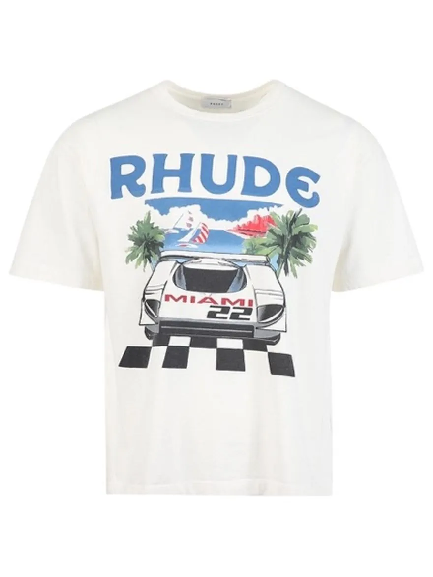 RHUDE MENS Tシャツ高品質のテスデザイナーカジュアルファッションショートスリーブヨーロッパアメリカメンズラウンドネックTシャツUSサイズS-XXL22