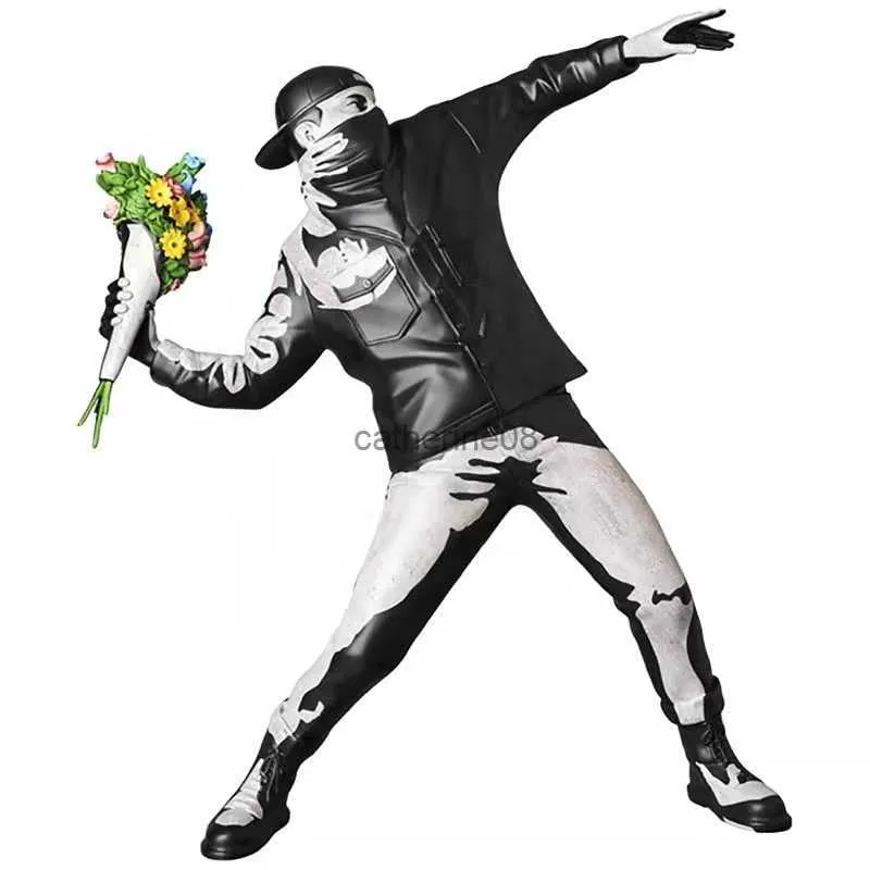 Banksy Flower Bomber Resin Figurine Modern England Street