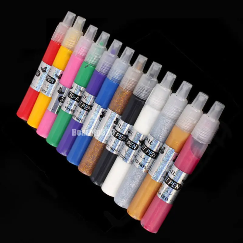 3D Nail Art Paint Pen Dot Flower Pen Nail Art Design Painted Pen DIY Nail  Polish Pen 16 Color Nail Tools - AliExpress