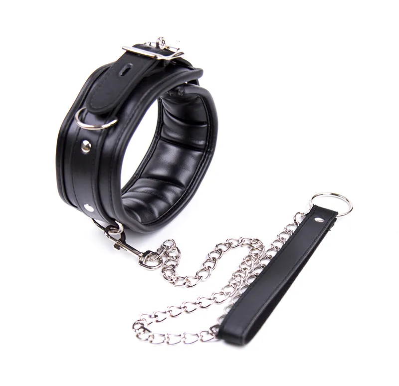 Læder Og Jern Kæde Link Svamp Fyld Bdsm Slave Halsbånd Kvinder Bondage Krave Sexlegetøj Til_voghion.com