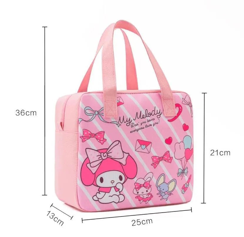 Nouveau kawaii mélodie conception sacs à lunch conservation de la chaleur fourre-tout étanche sac à lunch pour étudiant