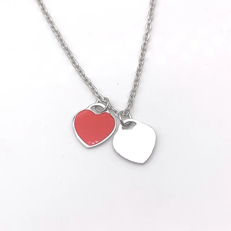 Romantic lover heart pendant necklace geometric pendant charm jewellery for women Anniversary gifts for girlfriend love symbol heart design pendants chain gift
