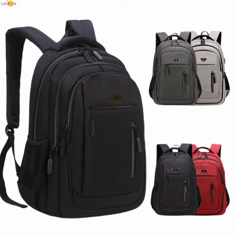 Skolväskor Stor 156 Inch 173 Laptop Ryggsäck USB Herr Dator Skolväska Affärsväska Oxford Vattentät ryggsäck College Daypack 230710