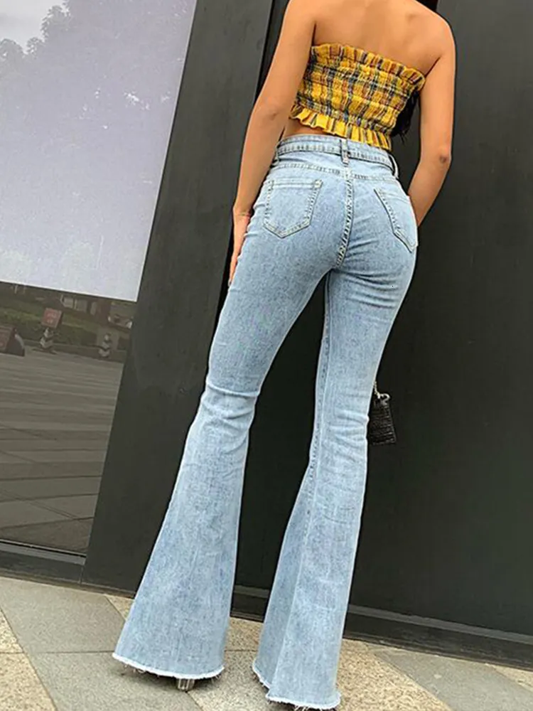 Vintage High Waist Flare Jeans And Denim Pants For Women