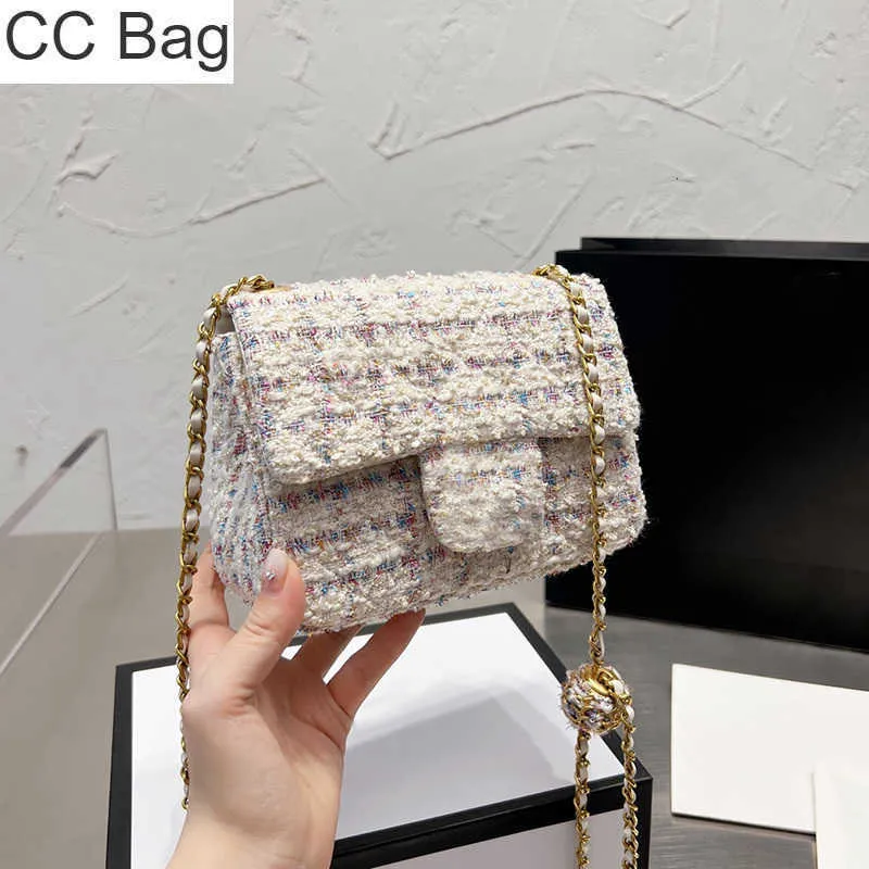 Torba CC 10A Francja damska klasyczna mini klapka Tweed Crush Ball Torby GHW Matelasse Łańcuch Crossbody Ramię Luksusowy projektant Outdoor Sacoche Pochette Torebka