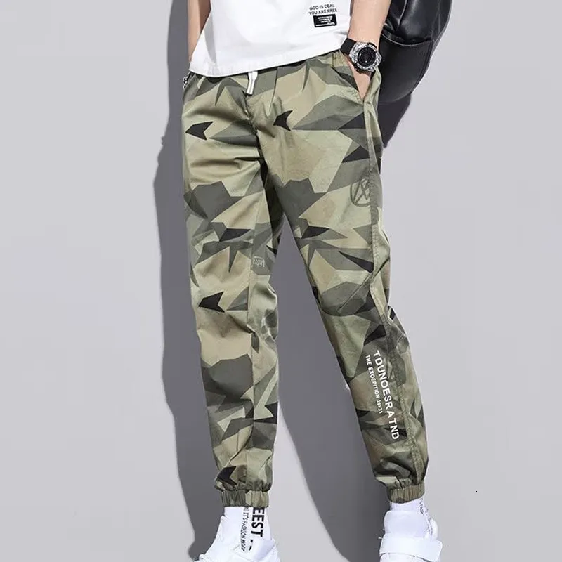 Men's Pants Cargo Sweatpants Camouflage Elasticity Harem Harajuku Style Casual Ankle Length Tracksuit Trousers 230710