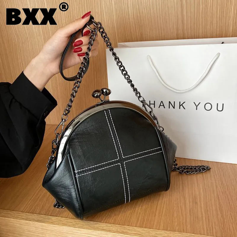 Sacs de soirée BXX Femme Shell Porte-Monnaie Téléphone Sac Chaînes En Cuir PU Personnalité All match Bandoulière Épaule Mode GF0336 230711