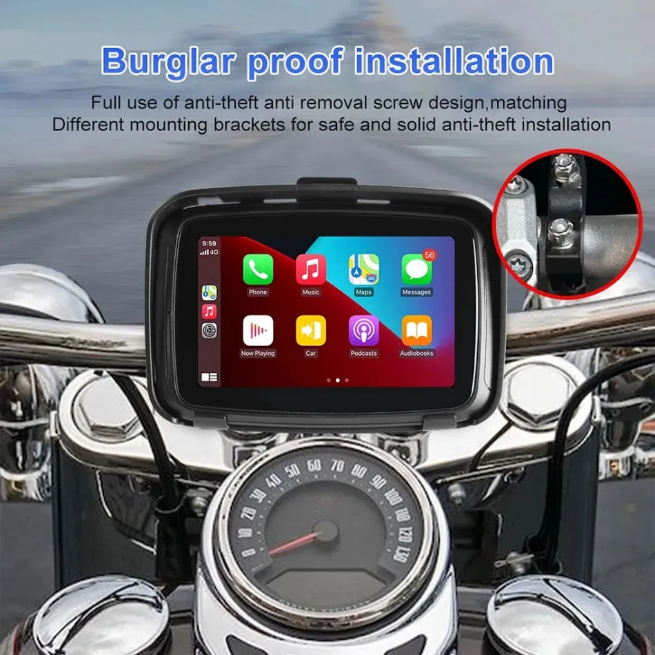 Portable 5 Autotrader Motorcycles Carplay Monitor With GPS Navigation,  Waterproof IPX7, Android Auto Compatibility, And Video Playback From  Ihammi, $127.64