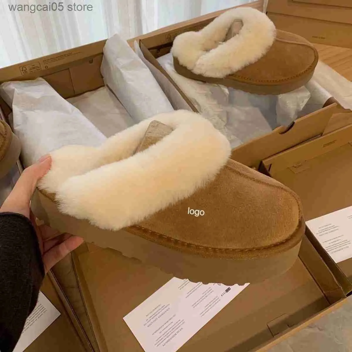 Pantofole Uomo donna di alta qualità aumentano le ciabatte da neve Morbida pelle di pecora confortevole mantieni le pantofole calde Ragazza Bel regalo trasbordo gratuito T230711