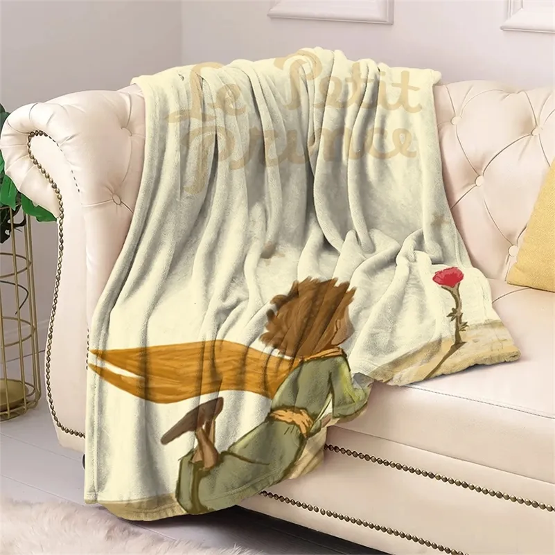 Coperte Il piccolo principe Boho Coperta per divano decorativo Decorazione camera da letto carina Soffice copriletto morbido Copriletto in pile peloso l230710