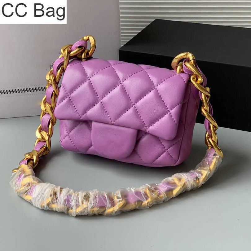 10A CC Bolsa Top Real Lambskin Leather Classic Mini Flap Quilted Bags Thich Gold Matelasse Chain Turn Loack Shoulder Underarm bag Bolsas Atacado