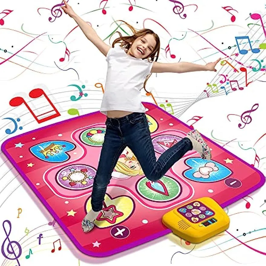 Adjustable Volume Dance Mat With LED Lights 5 Game Modes For Girls Ages ...