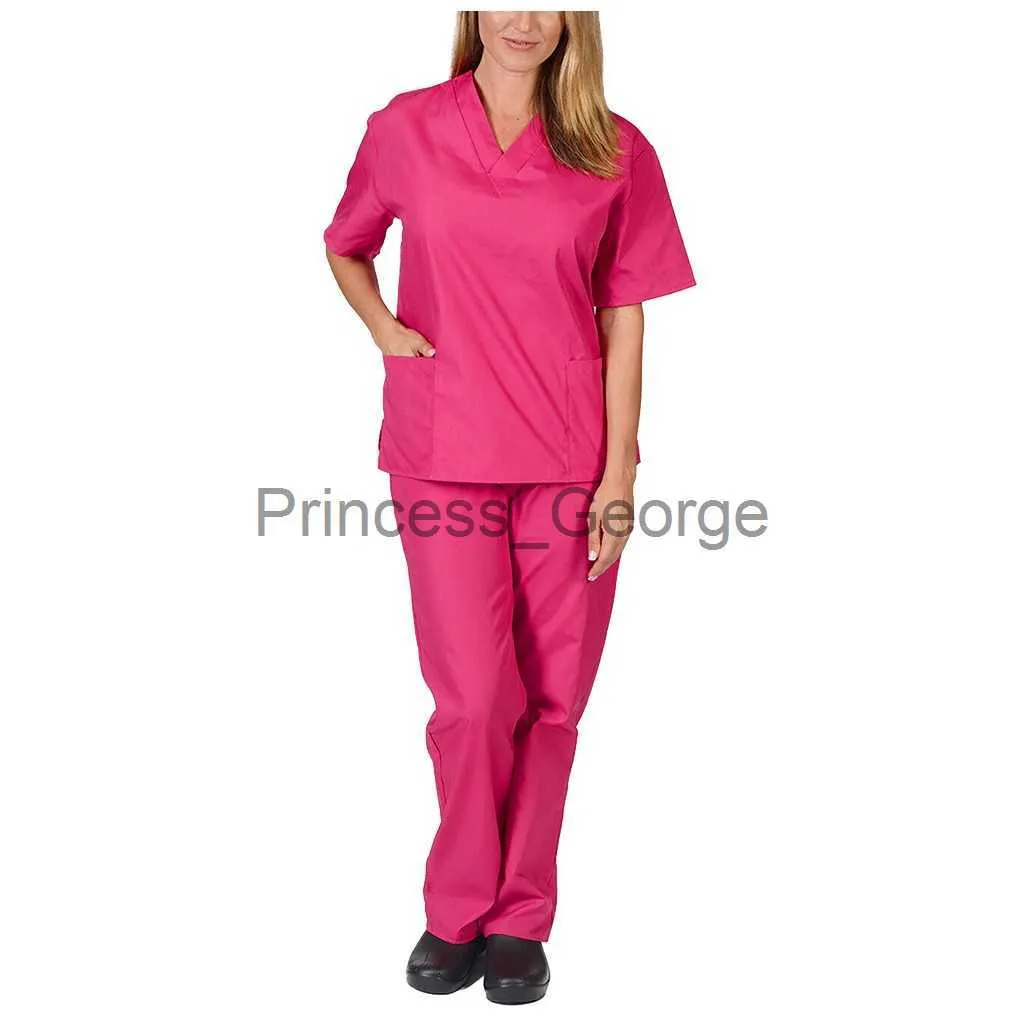 Övrigt Kläder Husdjursvårdsinstitution Scrubsset Högkvalitativa spauniformer Unisex Vneck Arbetskläder Medicinska kostymer Kläder Scrubs Toppar Byxor x0711