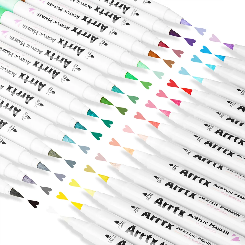 Wholesale Markers Arrtx 30 Pastel Colors Acrylic Brush Marker