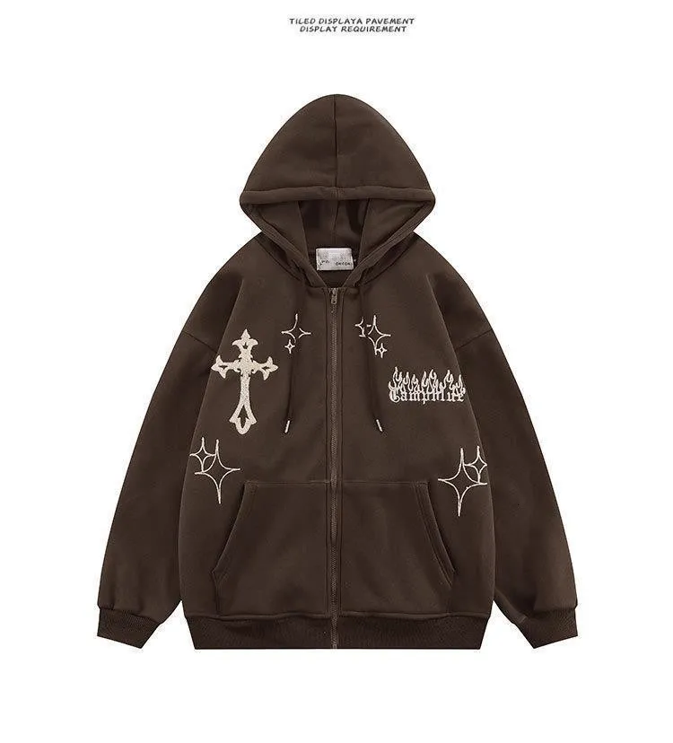 Mens Skull Hoodie Sweatshirt Vintage Oversized Zip Up Hooded Mens Skull Hoodie Sweatshirt Vintage Oversized Zip Up Hooded