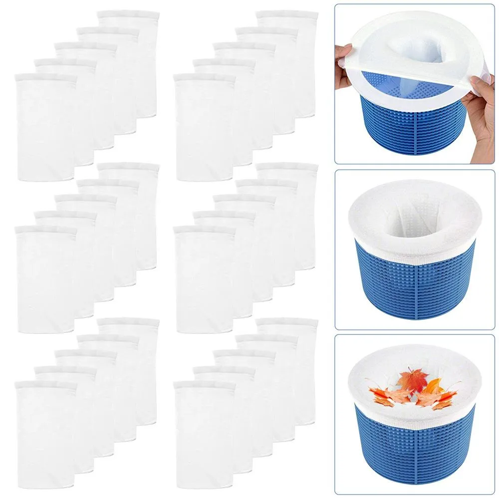 Dress 10100pcs Pool Skimmer Socks Pool Cleaning Reusable Savers Nylon Mesh for Filters Baskets Skimmers Swimming Pool Accessories