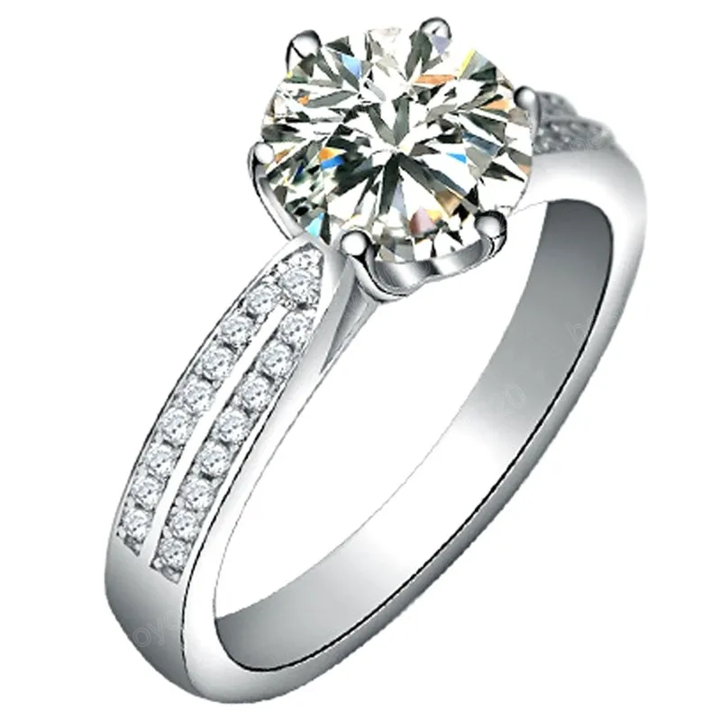Luxe Designer Oversized Zirkoon Titanium Stalen Ring Moissanite Verlovingsringen Voor Vrouwen Wedding Party Sieraden