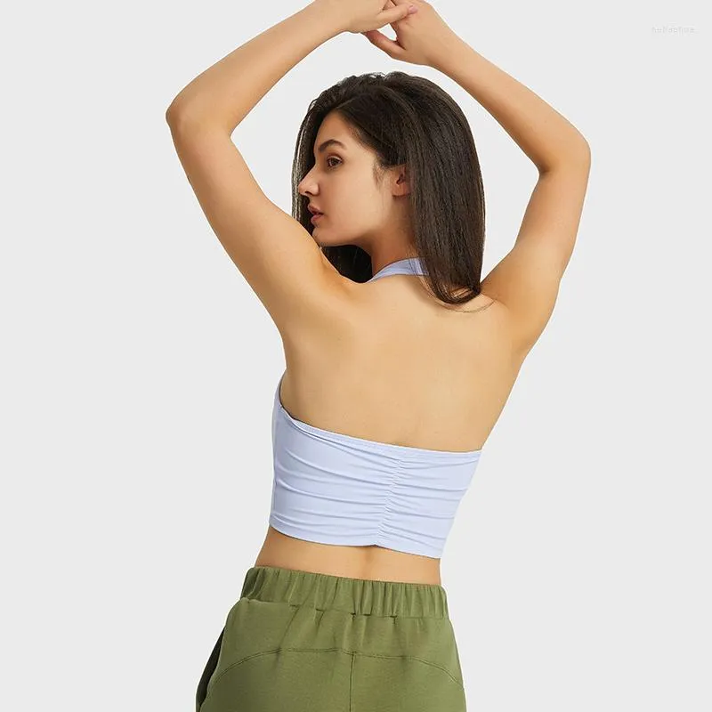 LOLI Sexy Backless Halter High Neck Sports Bra For Women Perfect For Yoga,  Running, Fitness And Workouts With Ruched Padded Cups From Hebaohua, $16.45